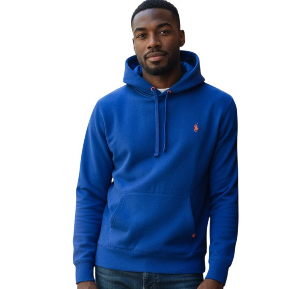 Polo Ralph Lauren Performance Blue Long-Sleeves Sweatshirt Hoodie Large Men's